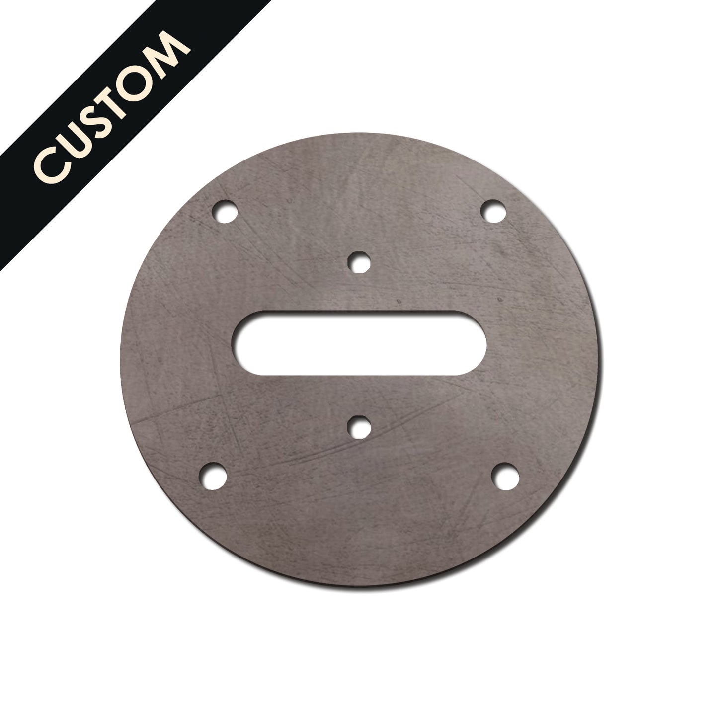 Mild Steel Central Slotted Circular Plate with Custom Holes and Slot 1 -10mm Thickness