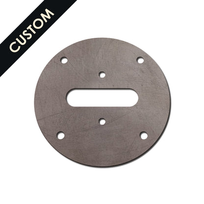 Mild Steel Central Slotted Circular Plate with Custom Holes and Slot 1 -10mm Thickness
