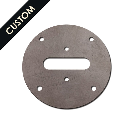 Mild Steel Central Slotted Circular Plate with Custom Holes and Slot 1 -10mm Thickness