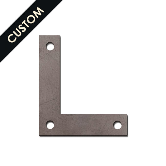 Mild Steel L Bracket with Custom Width/Height and Holes 1 -10mm Thickness
