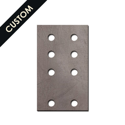 Mild Steel Mounting Plate with Custom Width/Height and Holes/Spacings 1 -10mm Thickness