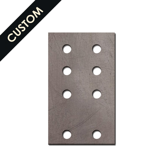 Mild Steel Mounting Plate with Custom Width/Height and Holes/Spacings 1 -10mm Thickness