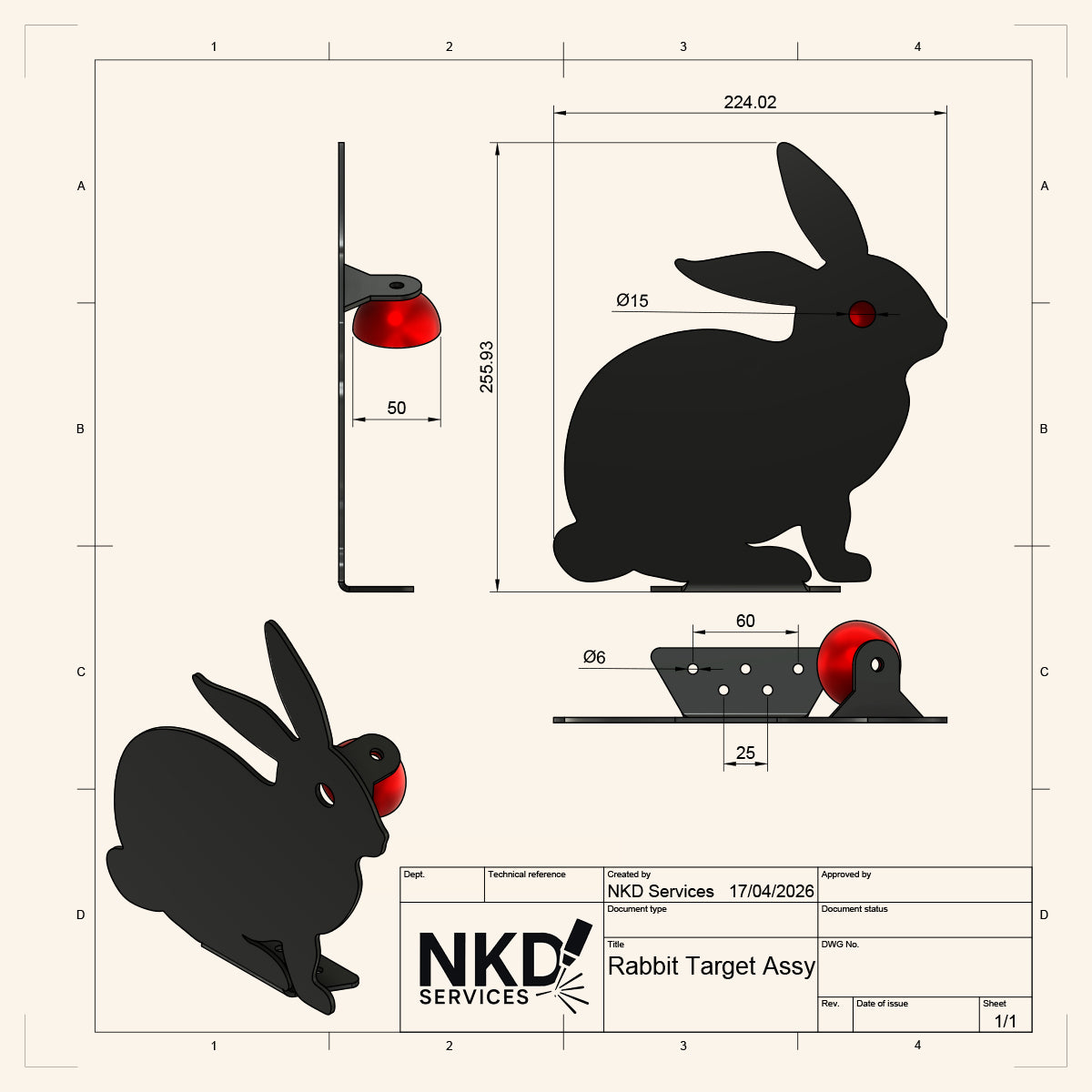 Air Pellet Target - Rabbit Bell / Sound Target