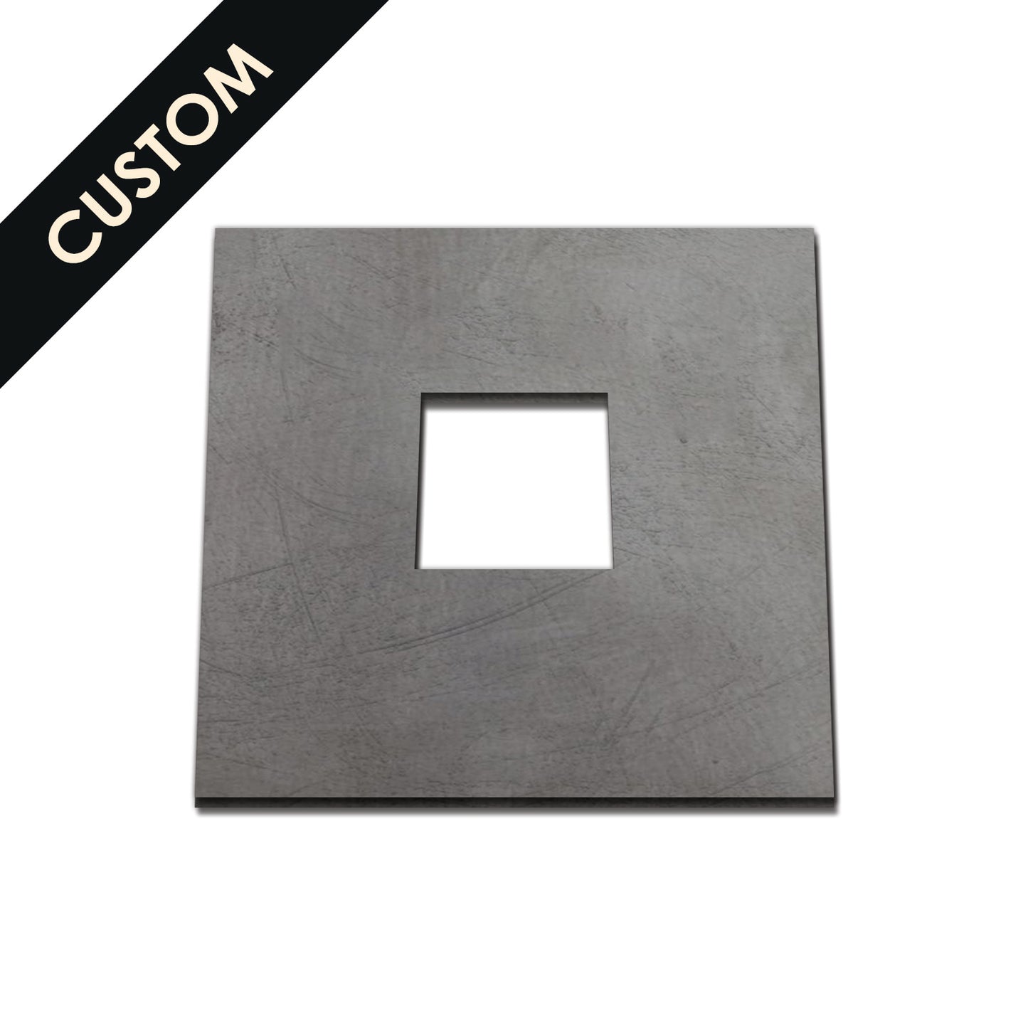 Mild Steel Square Plate with Custom Width ands Hole 1 -10mm Thickness