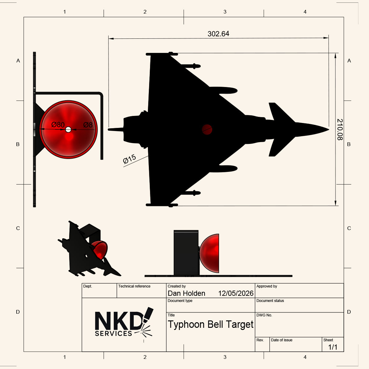 Air Pellet Target - Typhoon Bell / Sound Target